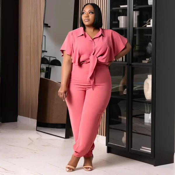 PlusxShe Tie the Knot Set Plus Size Fashion - Image 3