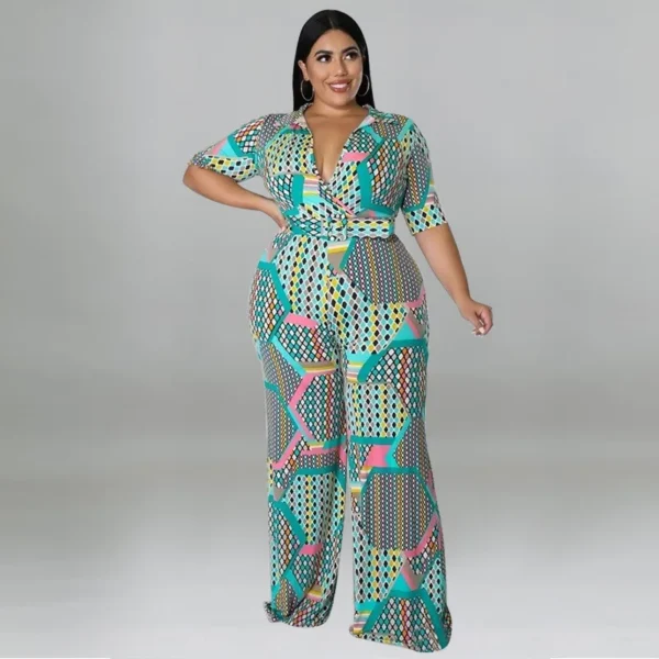 PlusxShe Pattern Play Jumpsuit Plus Size Fashion