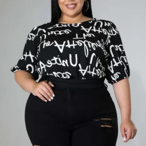 PlusxShe Cropped and Coded Top Plus Size Fashion