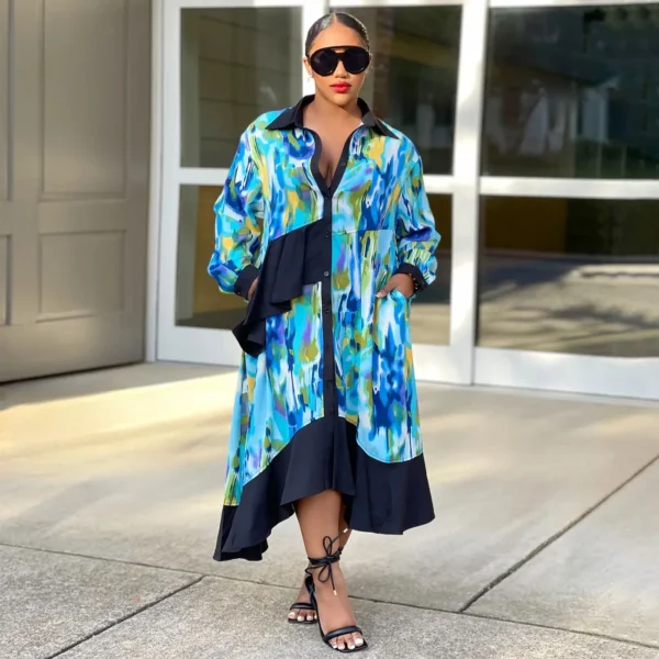 PlusxShe Modern Masterpiece Dress Plus Size Fashion - Image 3