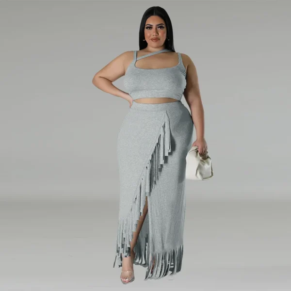 PlusxShe Tassel Twist Set Plus Size Fashion - Image 4