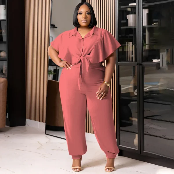 PlusxShe Tie the Knot Set Plus Size Fashion - Image 2