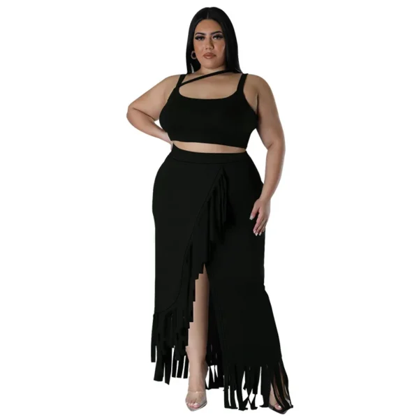 PlusxShe Tassel Twist Set Plus Size Fashion - Image 2