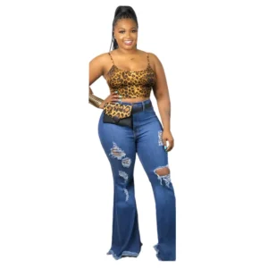 PlusxShe Ripped and Retro Jeans Plus Size Fashion