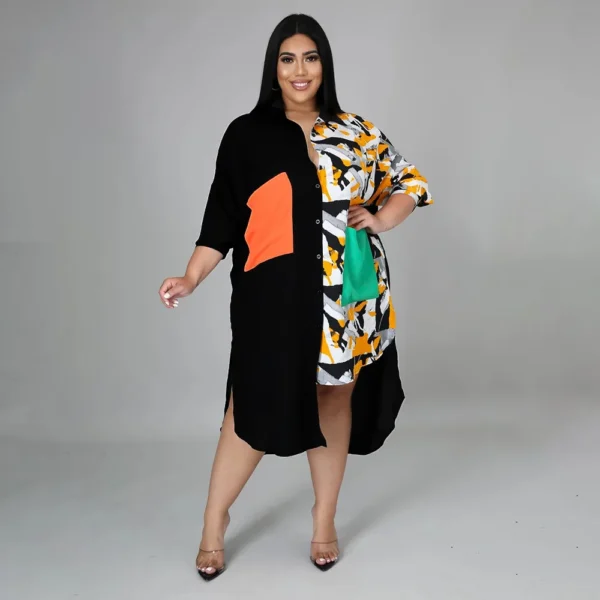 PlusxShe Oversized Blouse Dress Plus Size Fashion - Image 3