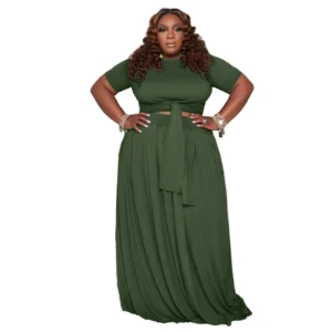PlusxShe Crop and Flow Set Plus Size Fashion