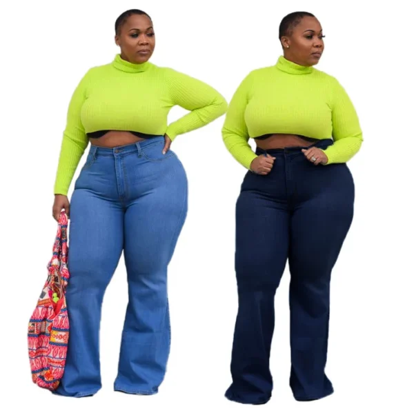 PlusxShe Flare and Flow Jeans Plus Size Fashion - Image 4