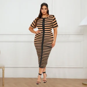 PlusxShe Stripe It Up Dress Plus Size Fashion