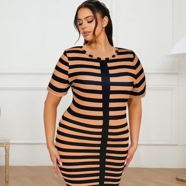 PlusxShe Stripe It Up Dress Plus Size Fashion - Image 2