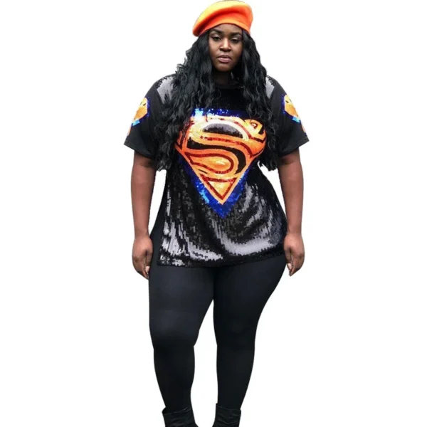 PlusxShe Sequin Shimmer Top Plus Size Fashion