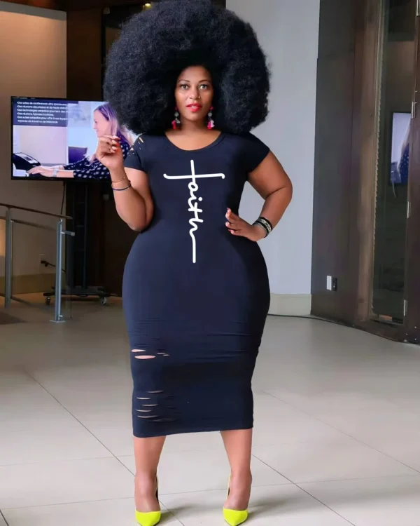 PlusxShe Faithing It Dress Plus Size Fashion - Image 2