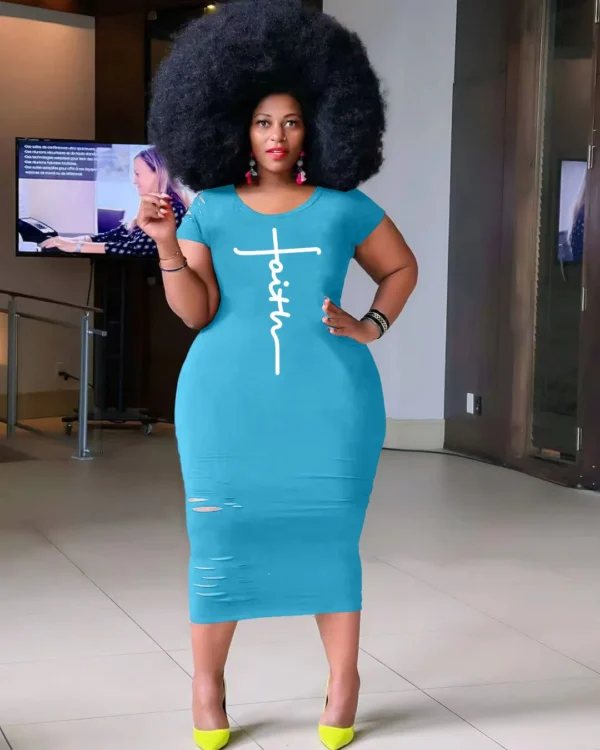 PlusxShe Faithing It Dress Plus Size Fashion - Image 3