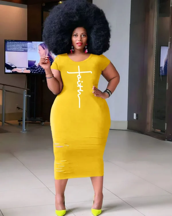 PlusxShe Faithing It Dress Plus Size Fashion - Image 4