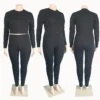 PlusxShe Crop Top & Legging Love Set Plus Size Fashion - Image 2