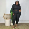 PlusxShe Crop Top & Legging Love Set Plus Size Fashion - Image 3