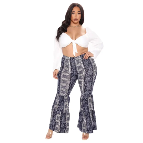 PlusxShe Vintage Flare Pants Plus Size Fashion