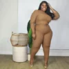 PlusxShe Crop Top & Legging Love Set Plus Size Fashion