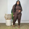 PlusxShe Crop Top & Legging Love Set Plus Size Fashion - Image 4