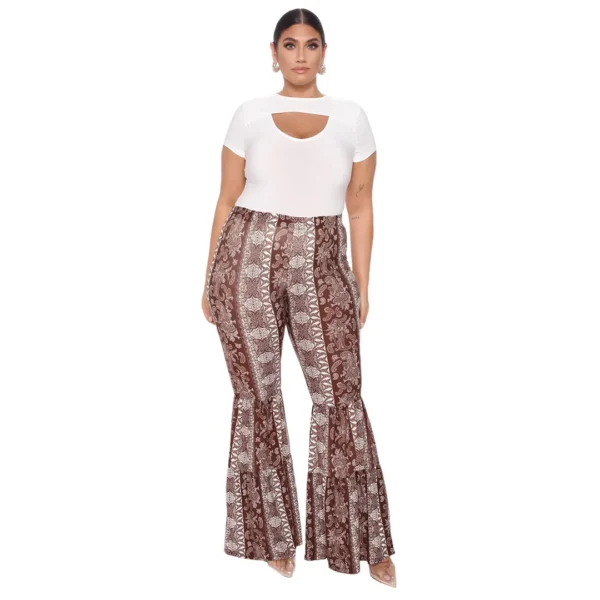 PlusxShe Vintage Flare Pants Plus Size Fashion - Image 2